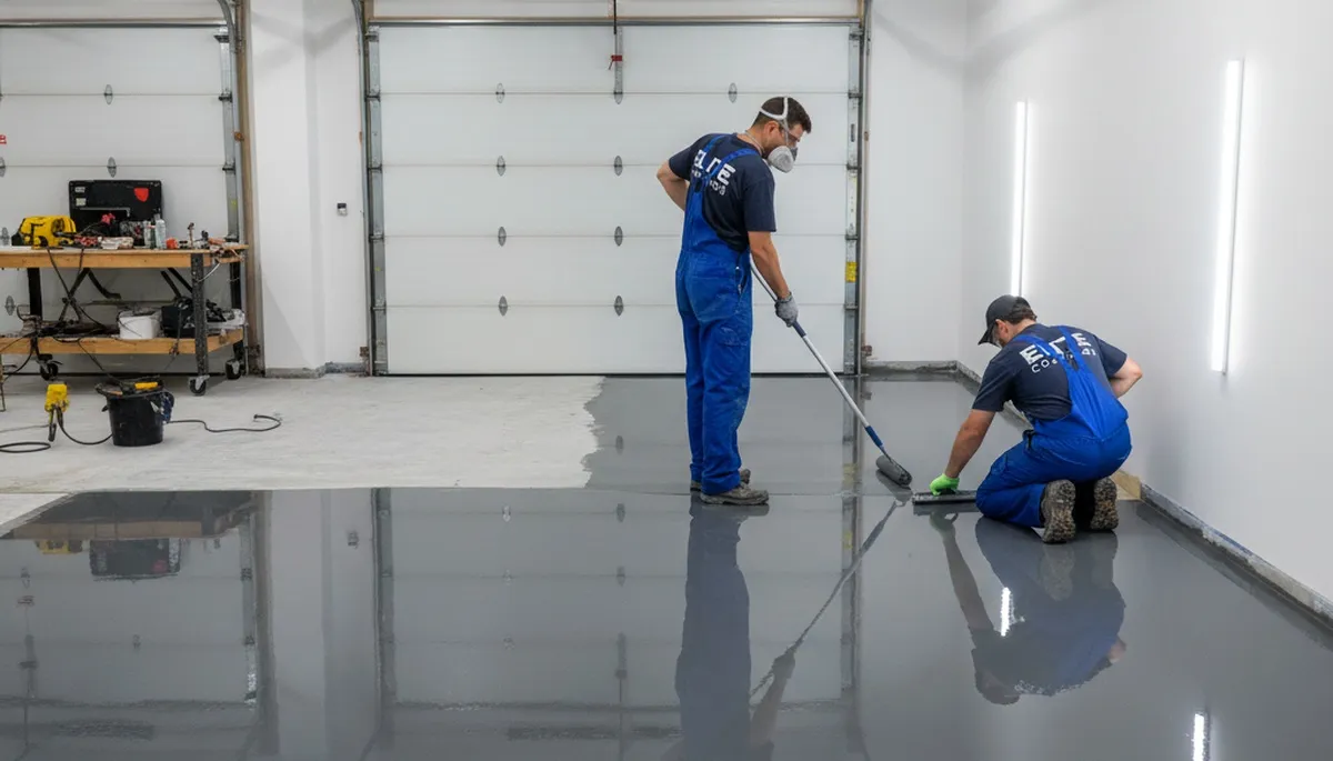 Epoxy garage floor coating in Duluth, MN with durable, glossy finish by local painting professionals