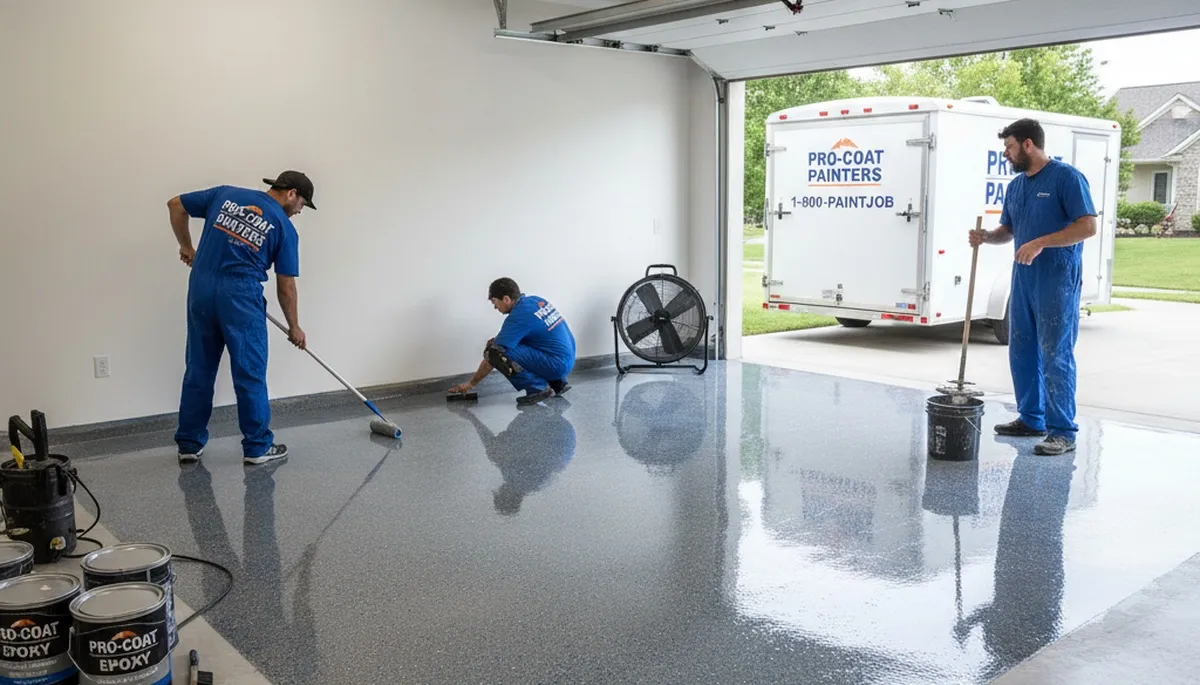 Epoxy garage floor coating applied by Duluth MN painters for durable winter-resistant finish