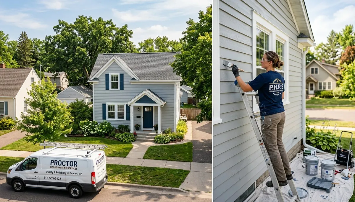 Professional house painters in Duluth MN completing exterior home painting project