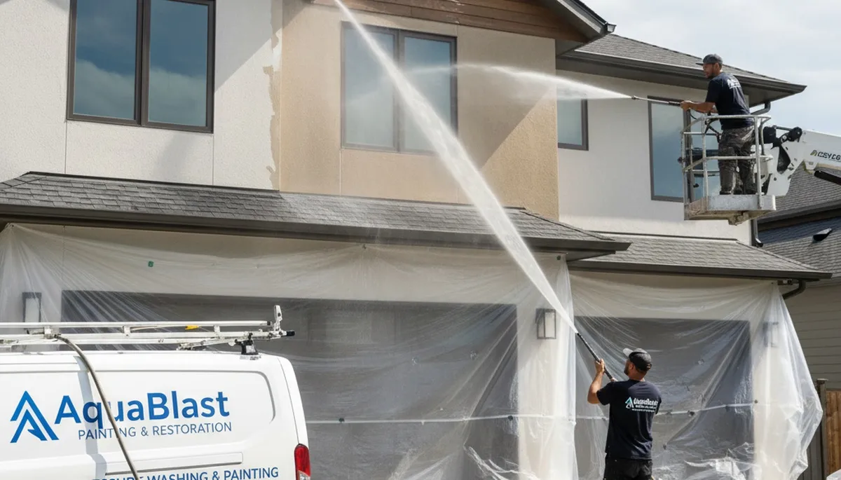 Professional pressure cleaning Duluth MN home exterior by expert house painters restoring siding and deck