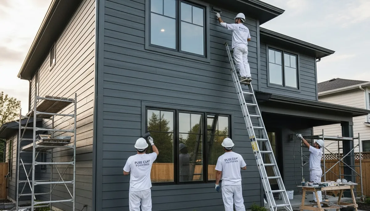 Professional siding painting on Duluth MN home by expert house painters for durable exterior finish
