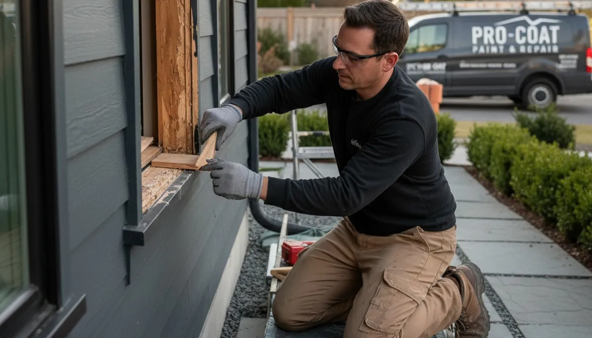 Professional wood rot repair on Duluth, MN home exterior by expert painting contractors